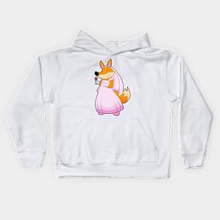 Fox as Bride with Glass of Red wine Kids Hoodie